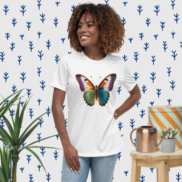 Monarch butterfly graphic print design illustration monarch Butterfly motif Бабочка-монарх Monarque papillon Women's Relaxed T-Shirt