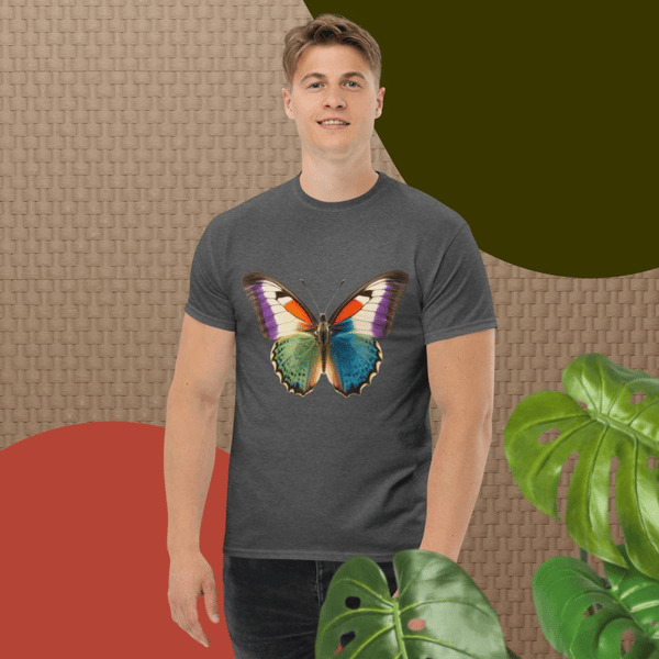 Monarch butterfly graphic print design illustration monarch Butterfly motif Бабочка-монарх Monarque papillon Men's classic tee