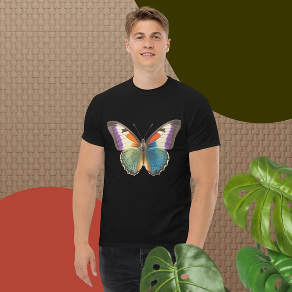 Monarch butterfly graphic print design illustration monarch Butterfly motif Бабочка-монарх Monarque papillon Men's classic tee