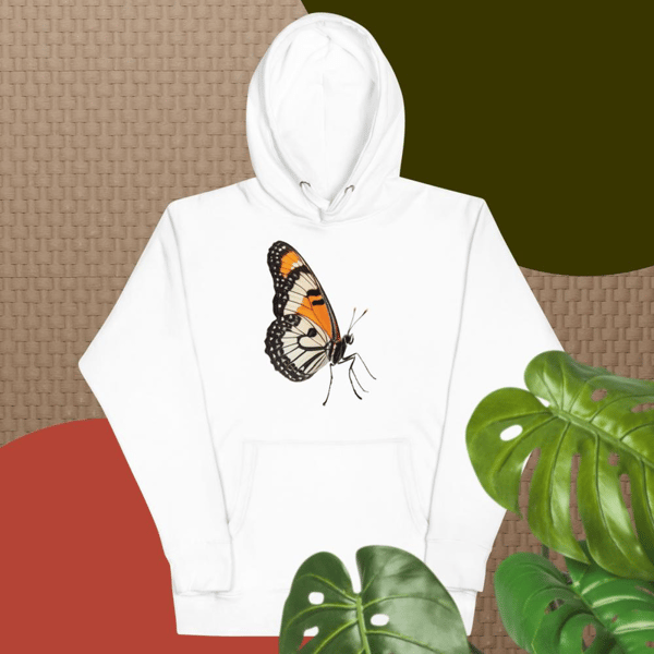 Monarch butterfly graphic print design illustration monarch Butterfly motif Бабочка-монарх Monarque papillon Unisex Hoodie