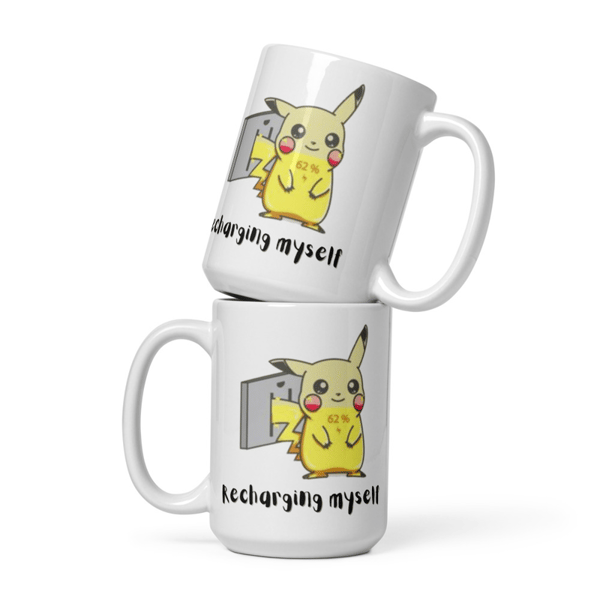 Recharging myself pikachu mug