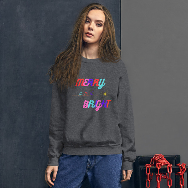 best Sweatshirt merry and bright , unisex