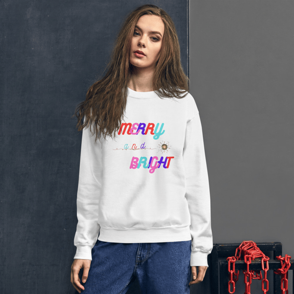 best Sweatshirt merry and bright , unisex