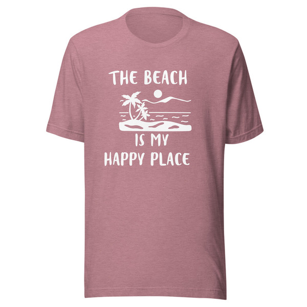 Unisex 'The Beach is My Happy Place' Printed T-Shirt in Variety of Bright Colors