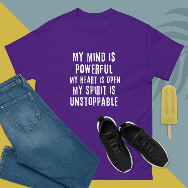 My mind is powerful, my heart is open, and my spirit is unstoppable | Men's classic tee 