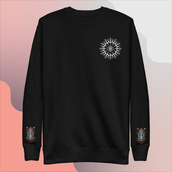 Trishula Yantra Unisex Premium Sweatshirt Psywear for Rave by Alex Anahart 