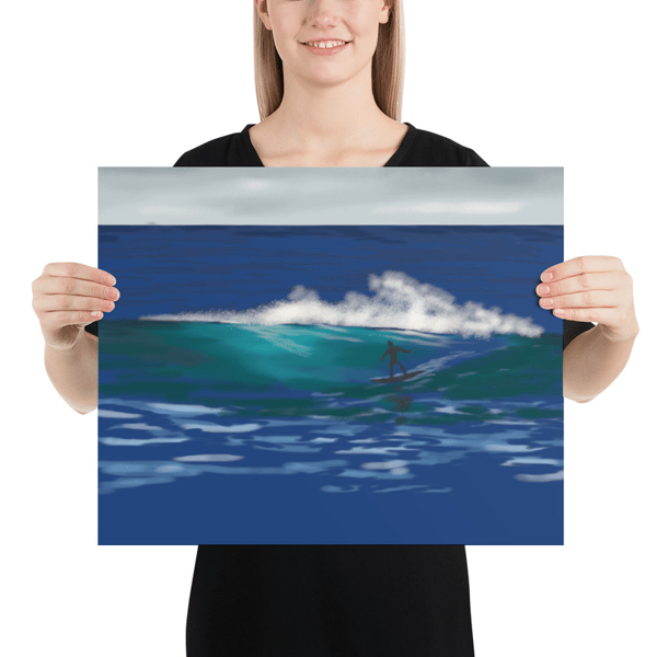 Surfing art Digital art Paper poster Surfing poster Surfing digital painting