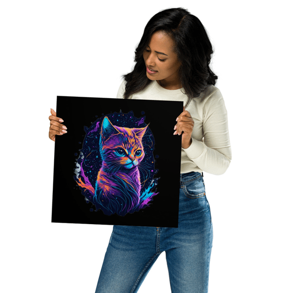 Cute Cat Neon Colors Poster