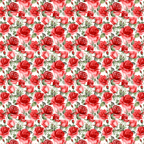 Red Rose Flowers Seamless Pattern Reversible bucket hat