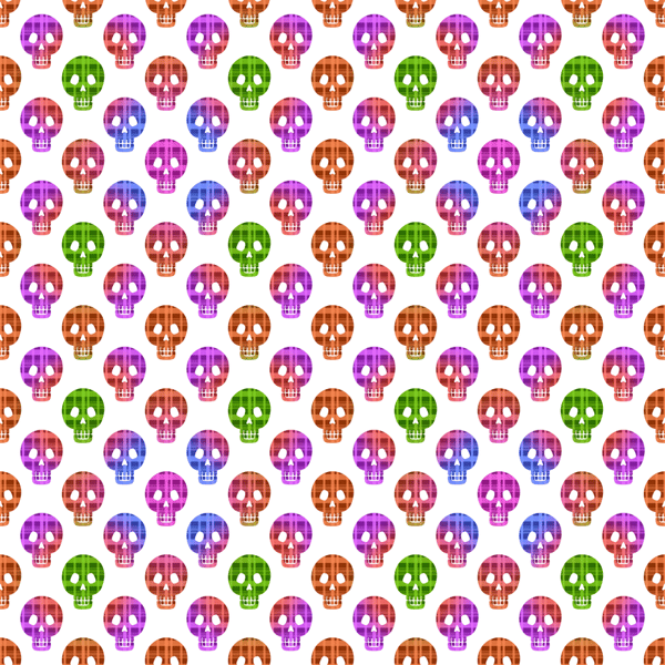 Colorful Skulls Seamless Pattern Padded Sports Bra - Inspire Uplift