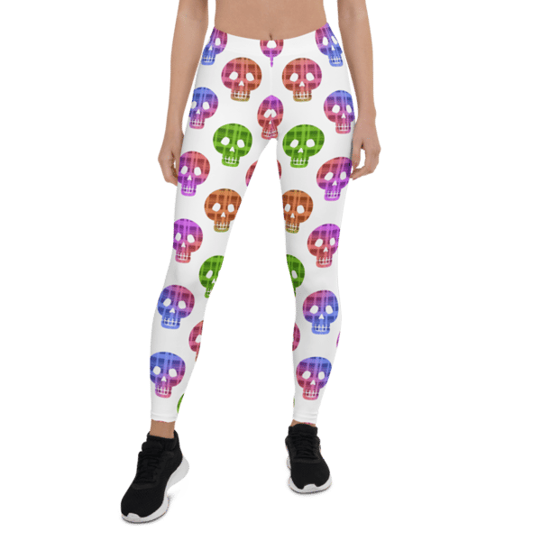 Colorful Skulls Seamless Pattern Leggings