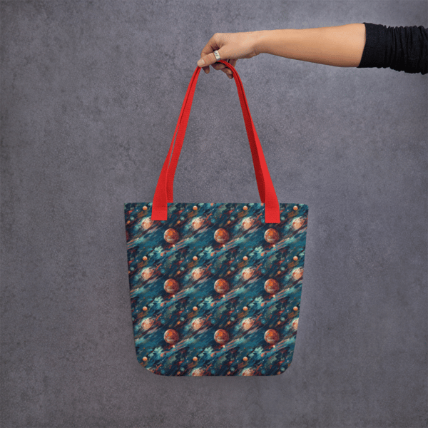 Watercolor Outer Space Planets Galaxy Pattern Tote bag