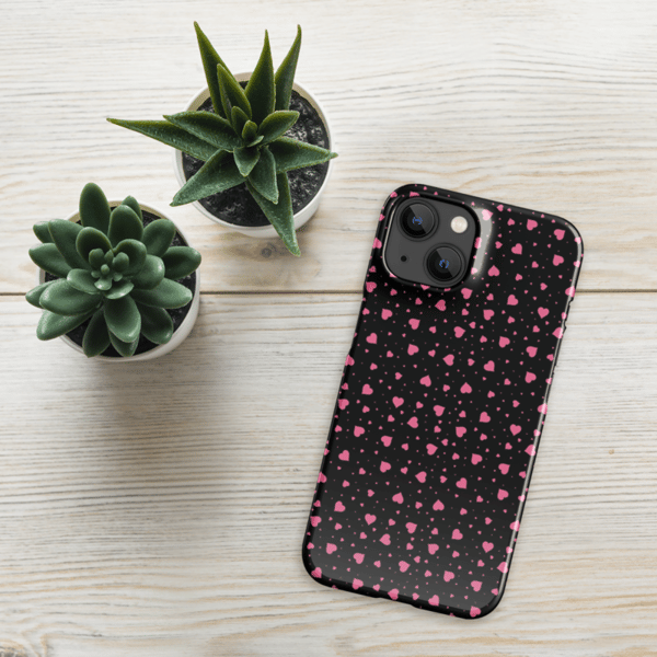 Pink Hearts on the Black Background Snap case for iPhone®