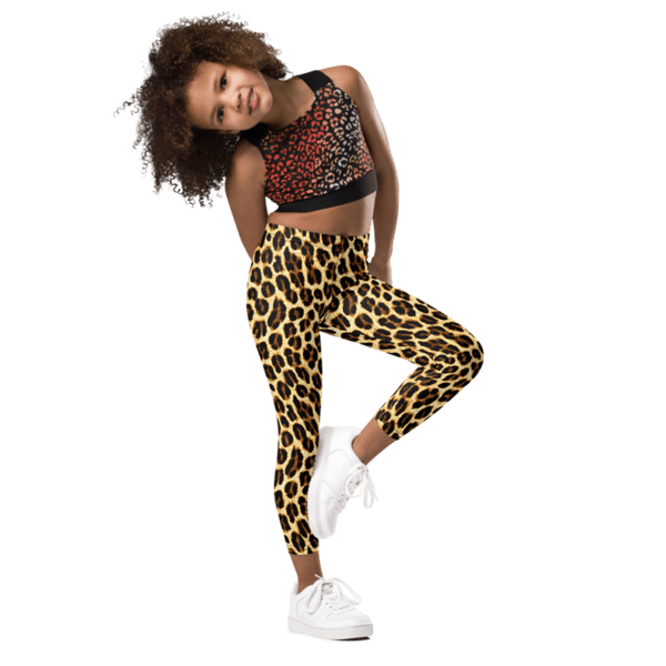 Leopard Skin Animal Print Seamless Pattern Kid's Leggings