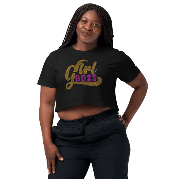 Girl Boss Rhinestone Funny Women’s crop top