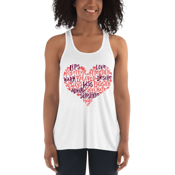 Loving Heart Words Women's Flowy Racerback Tank