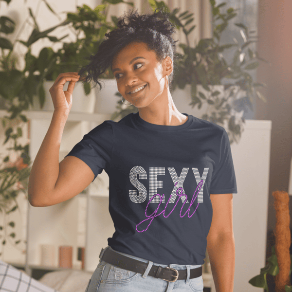 Sexy Girl Rhinestone Short-Sleeve Unisex T-Shirt