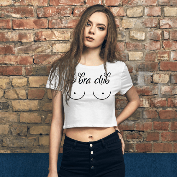 No Bra Club  Women's Fitted Crop Top T-Shirt – OniTakai