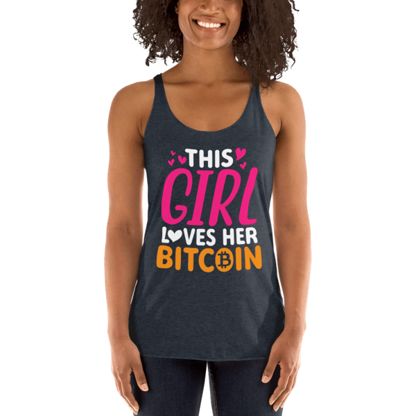 This Girl Loves Her Bitcoin Funny Women's Racerback Tank