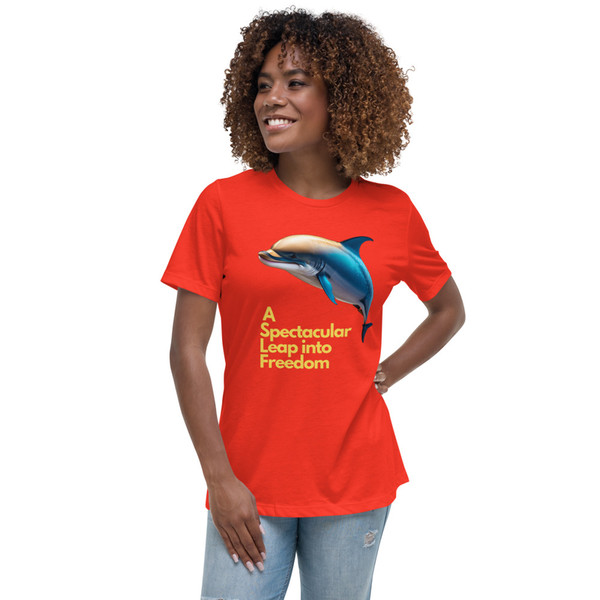 Women's Relaxed T-Shirt, Dolphin T shirt , Animal tshirt