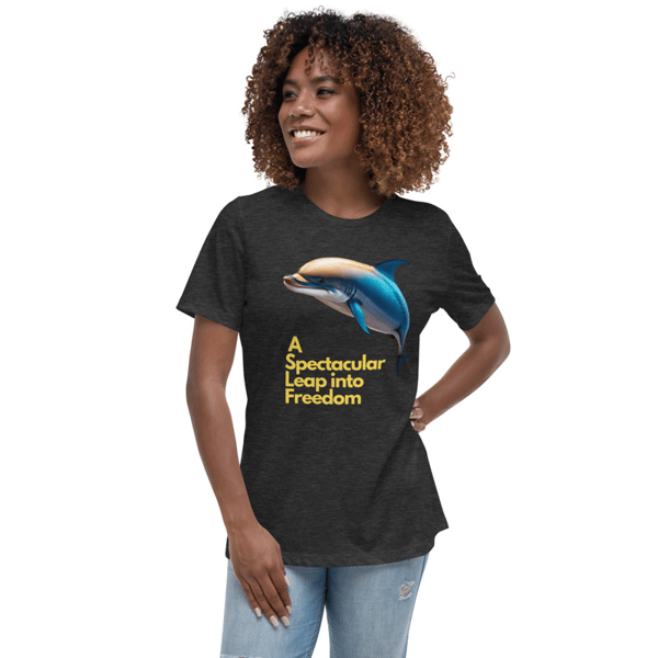 Women's Relaxed T-Shirt, Dolphin T shirt , Animal tshirt