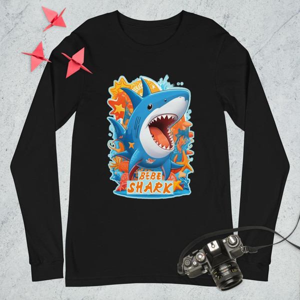 Shark bebe shark shark shark bebe shark Unisex Long Sleeve Tee