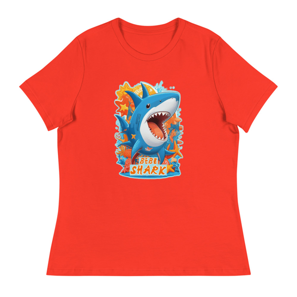 Shark shark bebe shark bebe shark Women's Relaxed T-Shirt