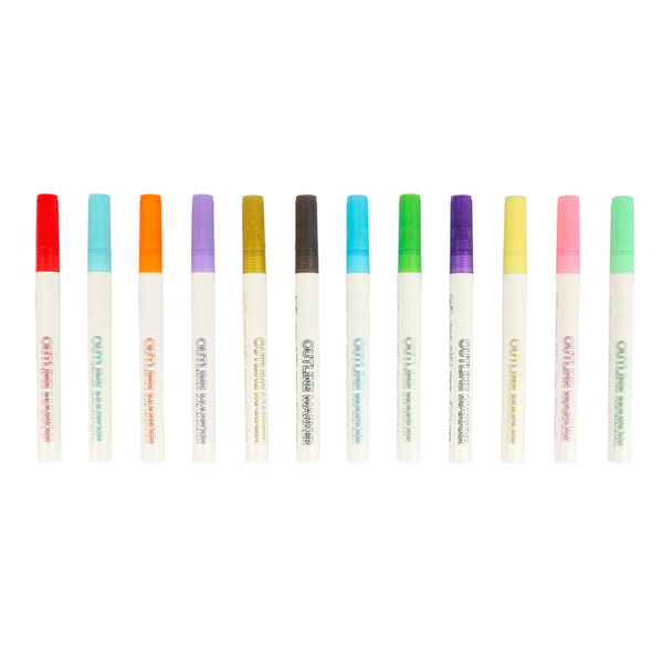 5 Pcs Double Line Markers Outline Pens, 12 Colors Self-Markers, 12