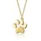 925 Sterling Silver Pet Paw Print Necklace gold