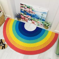 water-resistant pvc rainbow floor doormat with anti-slip back, 2 sizes