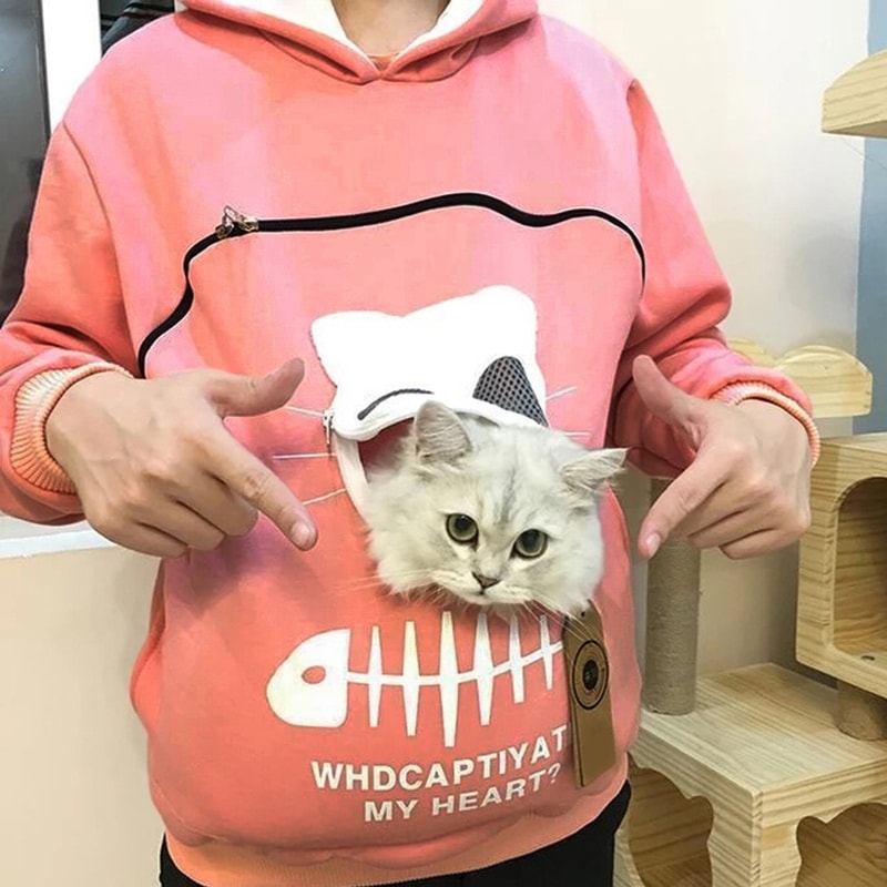 Premium cat pouch hoodie ideal for presents