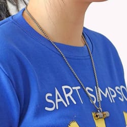 copper weightlifter necklace