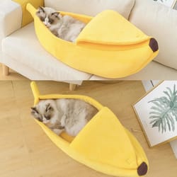 cotton banana cat bed