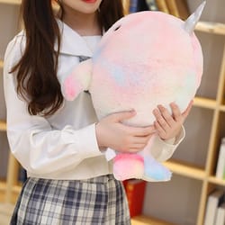 cute rainbow narwhals plush