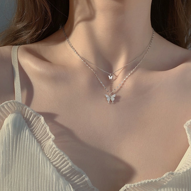butterflynecklacesilver