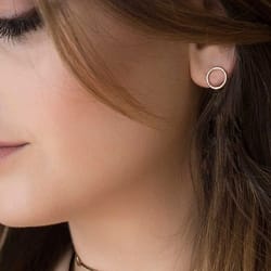 open circle stud earrings