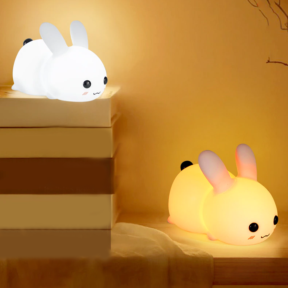 Rechargeable Silicone Dimmable Bunny Night Light 2
