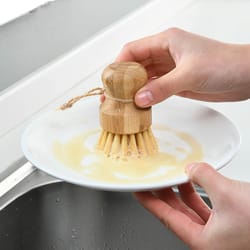 sisal hair bamboo cleaning scrub brush