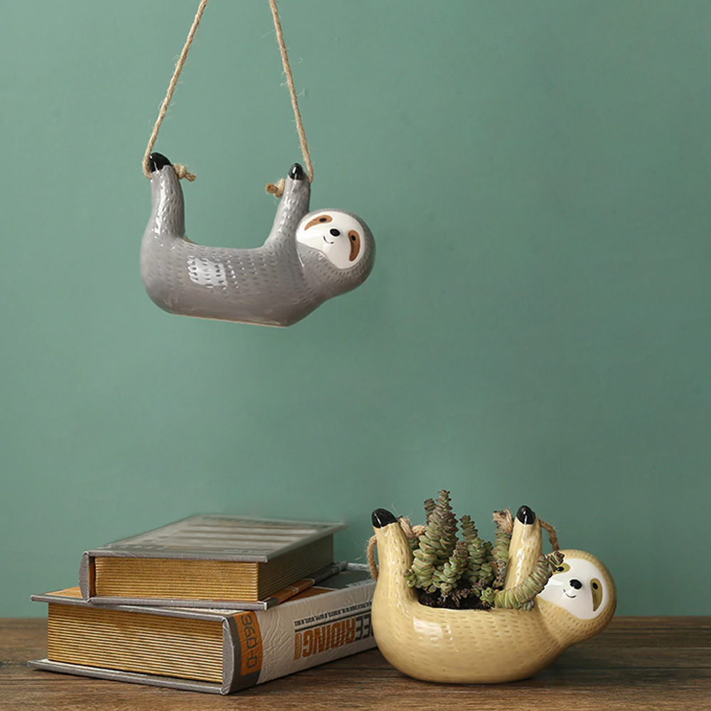 Sloth Hanging Planter For Succulents & Indoor Plants 3