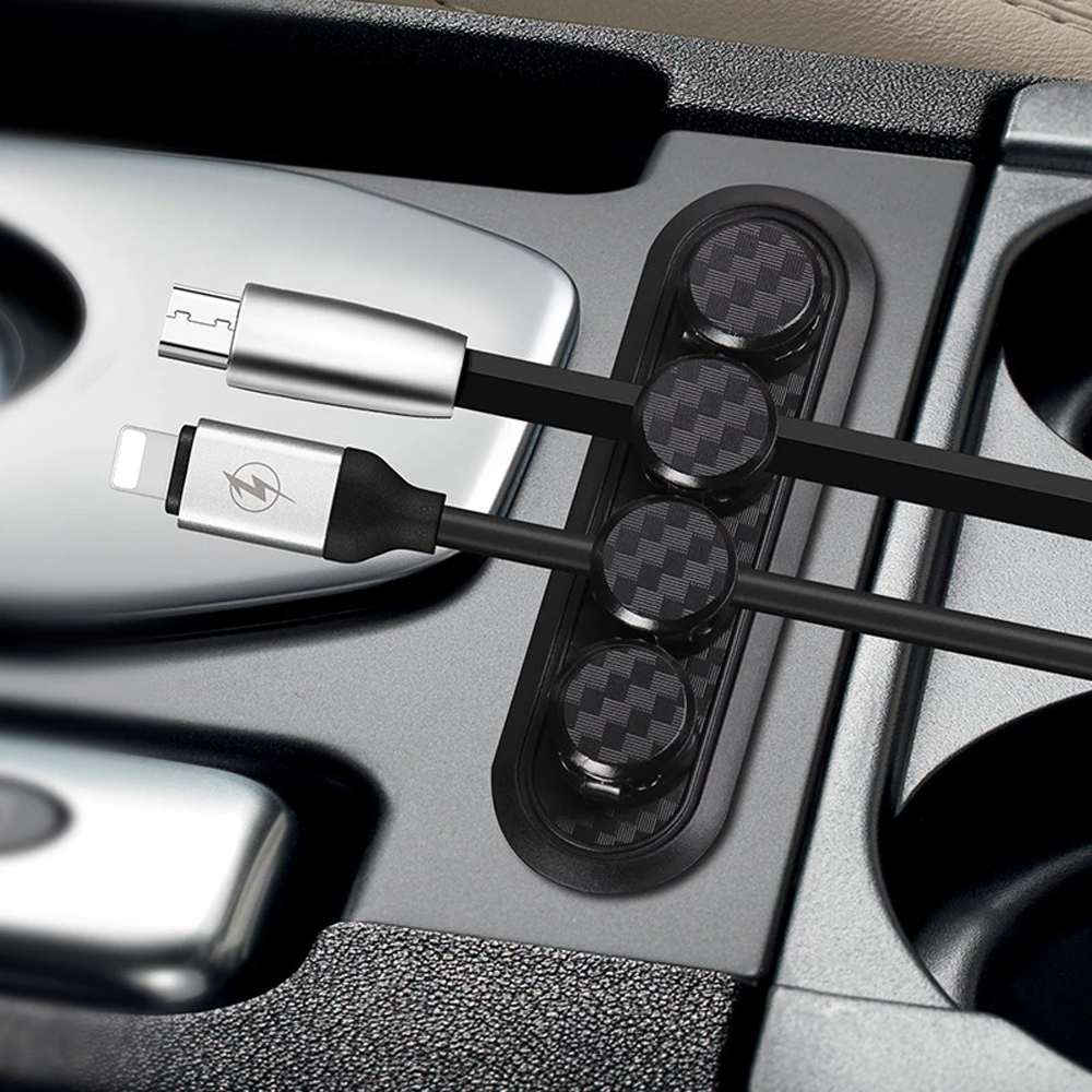 Small Adhesive Magnetic Cable Holder & Organizer