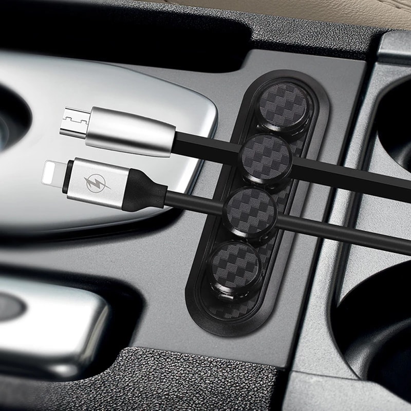 Small Adhesive Magnetic Cable Holder & Organizer