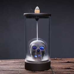 backflow led skull incense burner