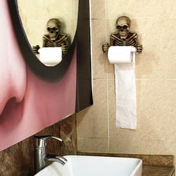 halloween skeleton toilet paper holder