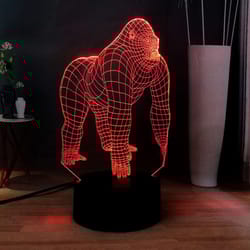 3d illusion led gorilla lamp with 7 switchable colors