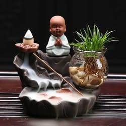 monk on the moon incense holder