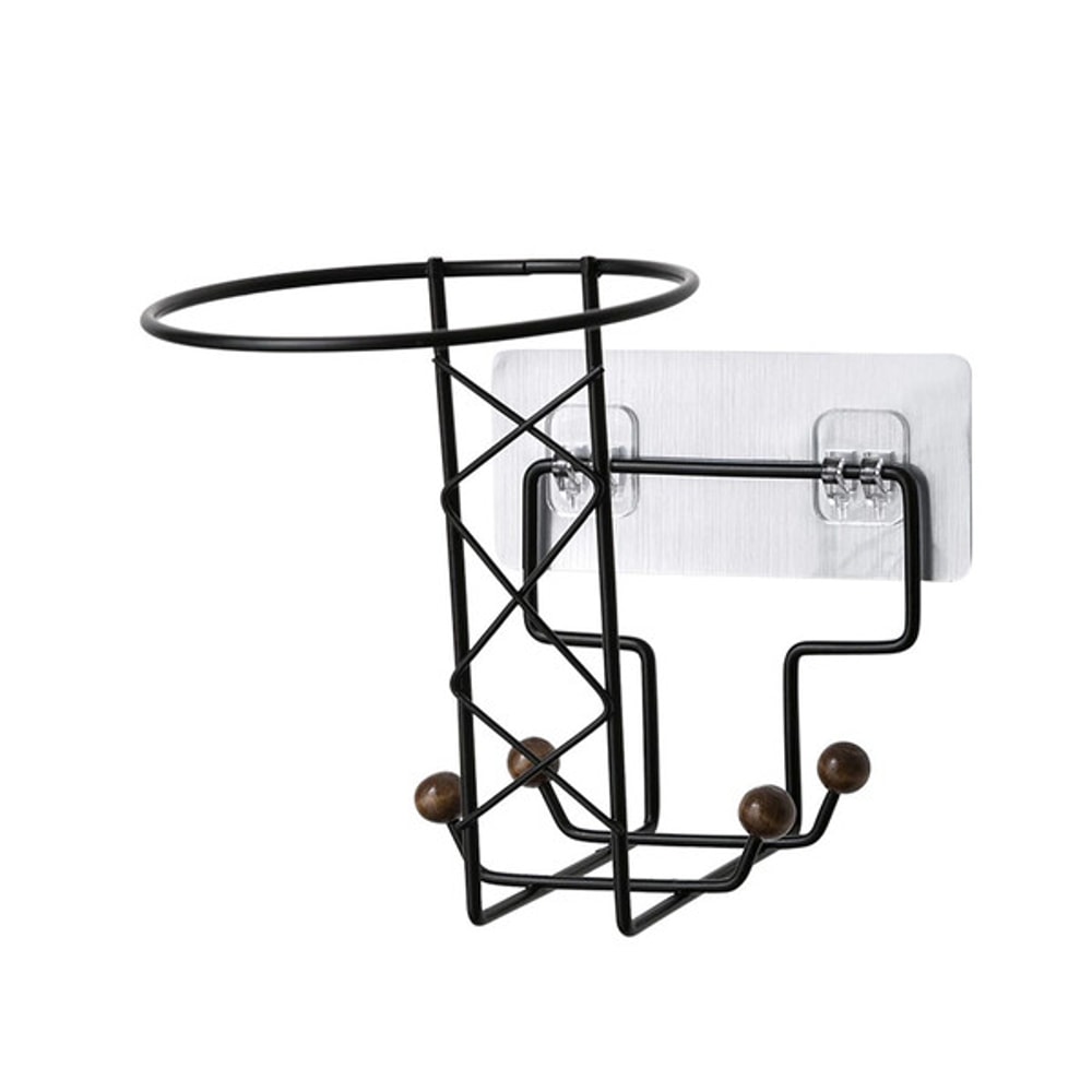 Motorcycle Helmet Hanging Wall Mount Rack black