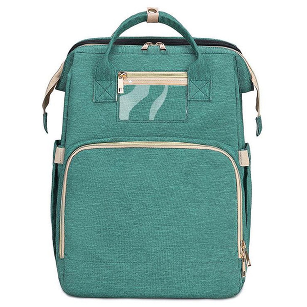Multifunctional 3 in 1 Baby Diaper Bag With Bed (Waterproof Exterior) Green