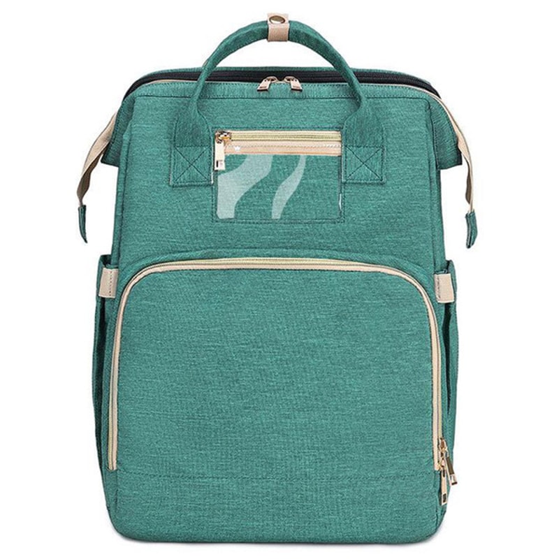 Multifunctional 3 in 1 Baby Diaper Bag With Bed (Waterproof Exterior) Green