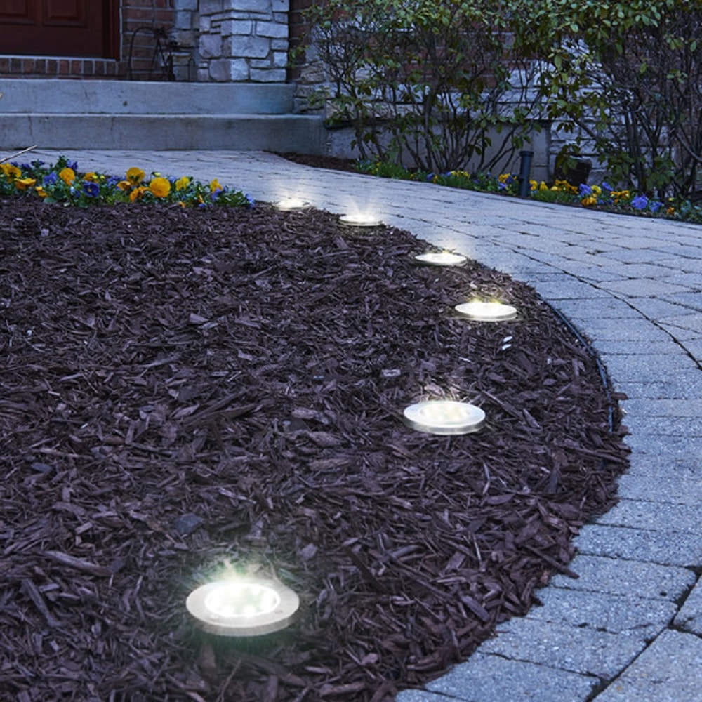 Illuminate Your Path - LED Solar Powered In-Ground Lights,Stainless Steel Solar Pathway Lights for Elegant Outdoor Light9