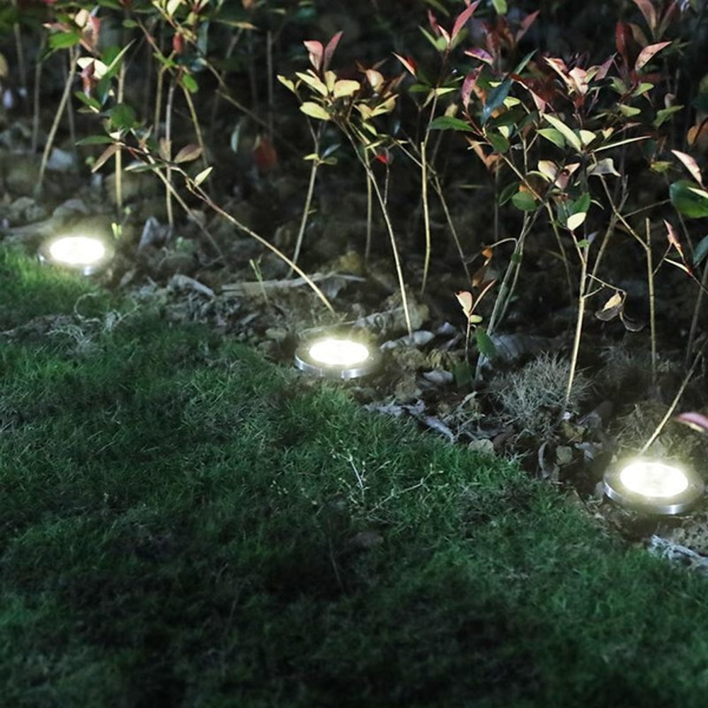 Illuminate Your Path - LED Solar Powered In-Ground Lights,Stainless Steel Solar Pathway Lights for Elegant Outdoor Light3